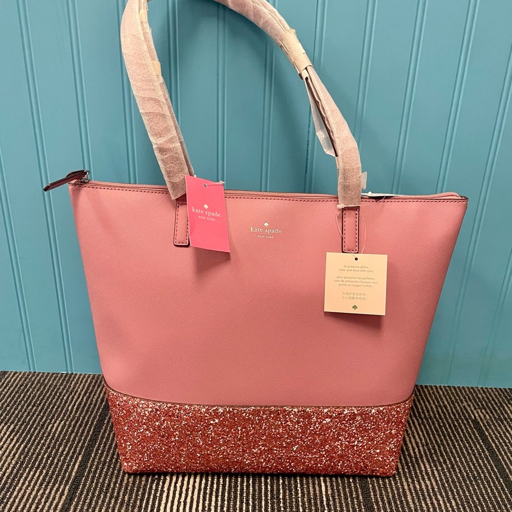 Kate Spade Pink and Glitter Tote Bag